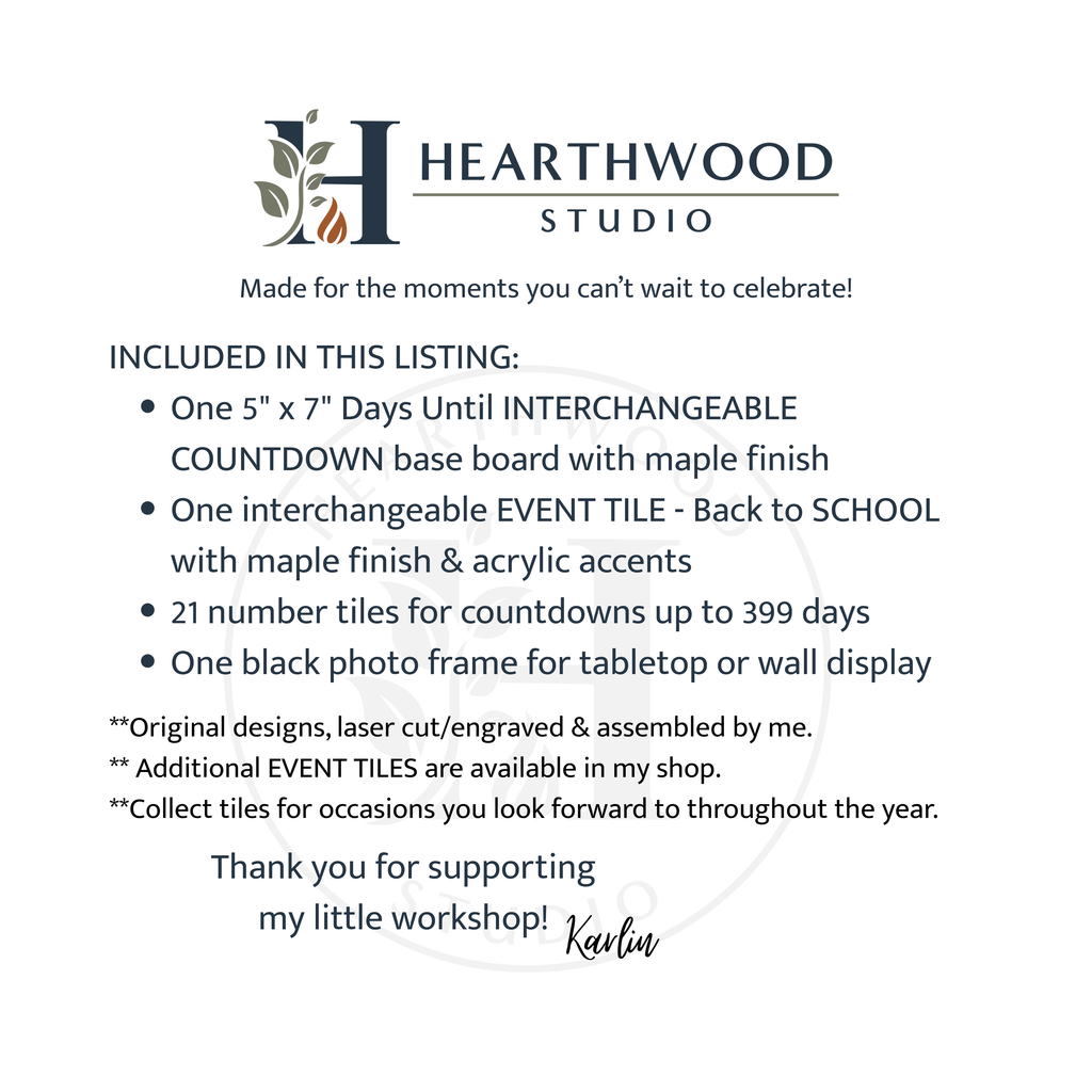 Countdown - Interchangeable Back to School