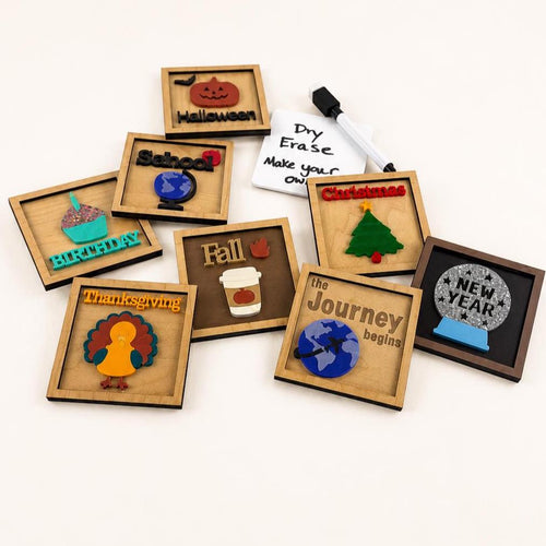 Seasonal interchangeable event tile collection