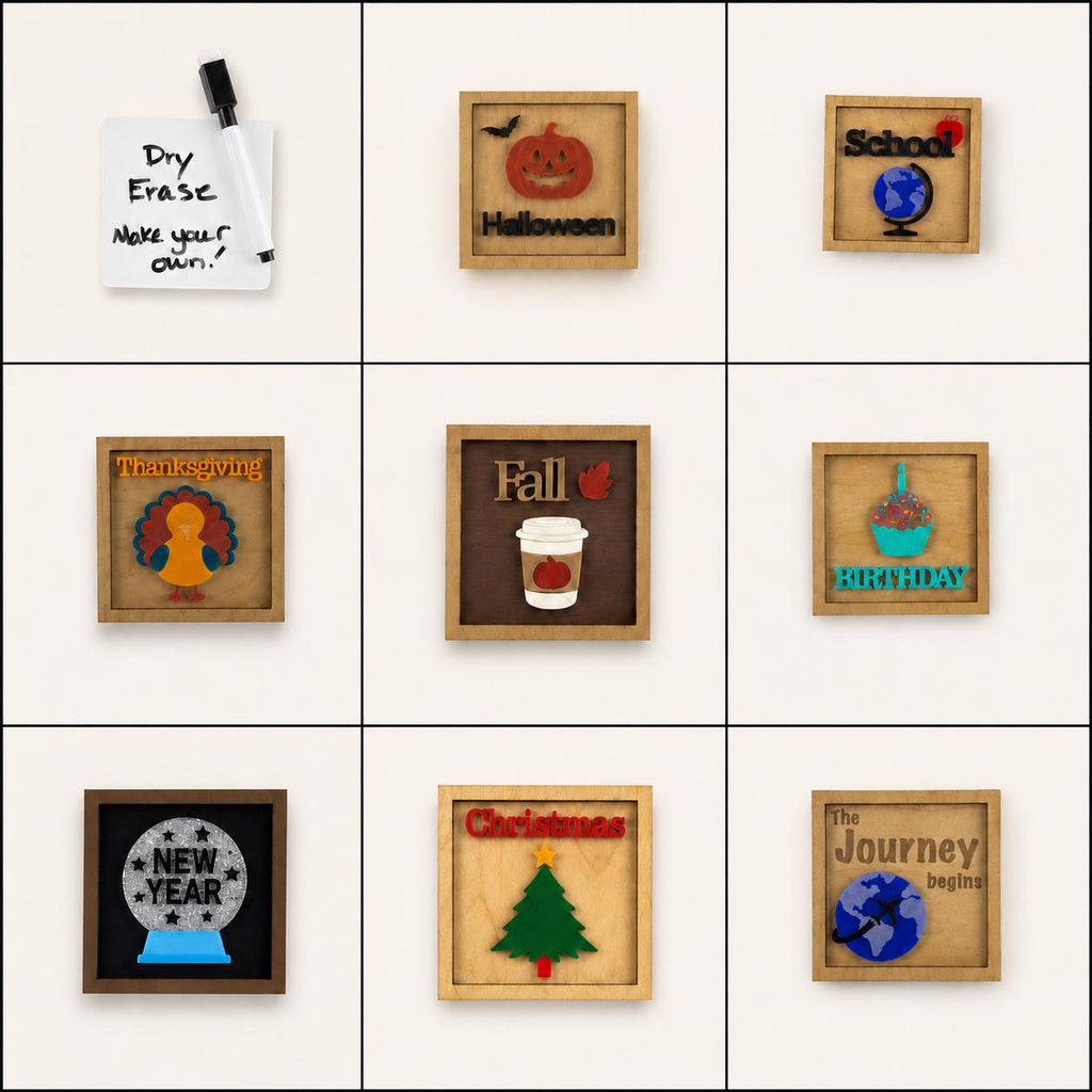 Nine event tile designs for the Hearthwood countdown