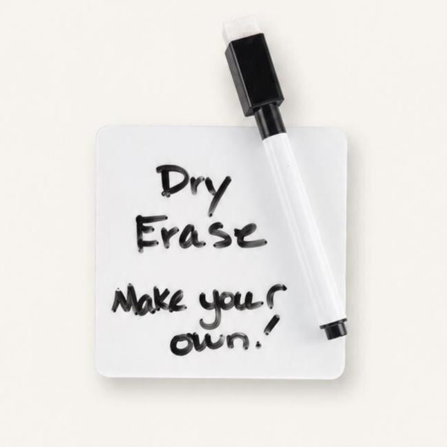 Dry erase interchangeable event tile with marker