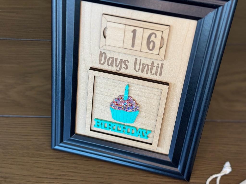 Birthday event tile displayed in countdown board