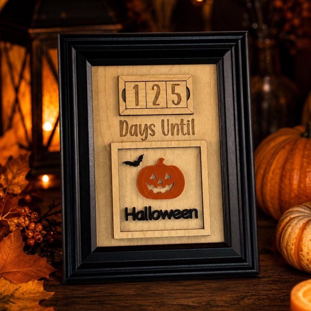 Framed Halloween countdown display