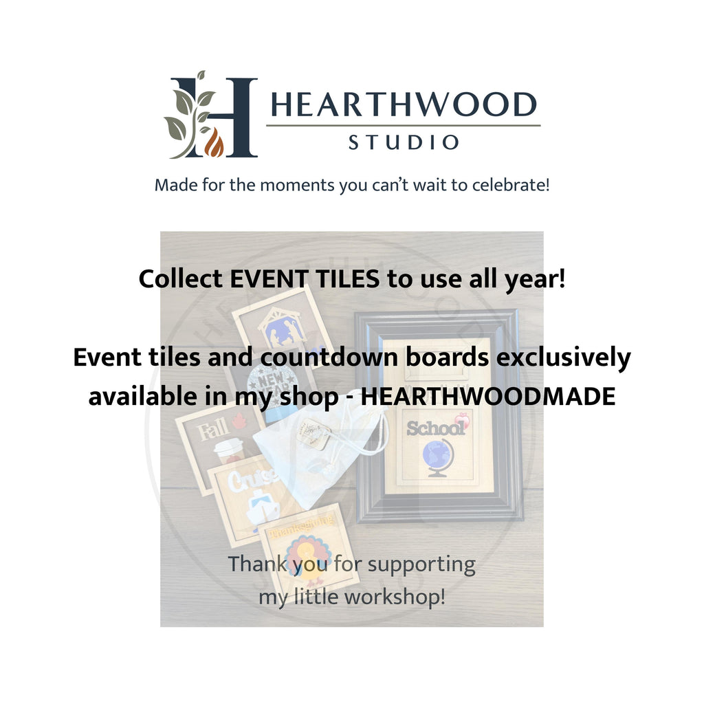 Interchangeable countdown event tile collection
